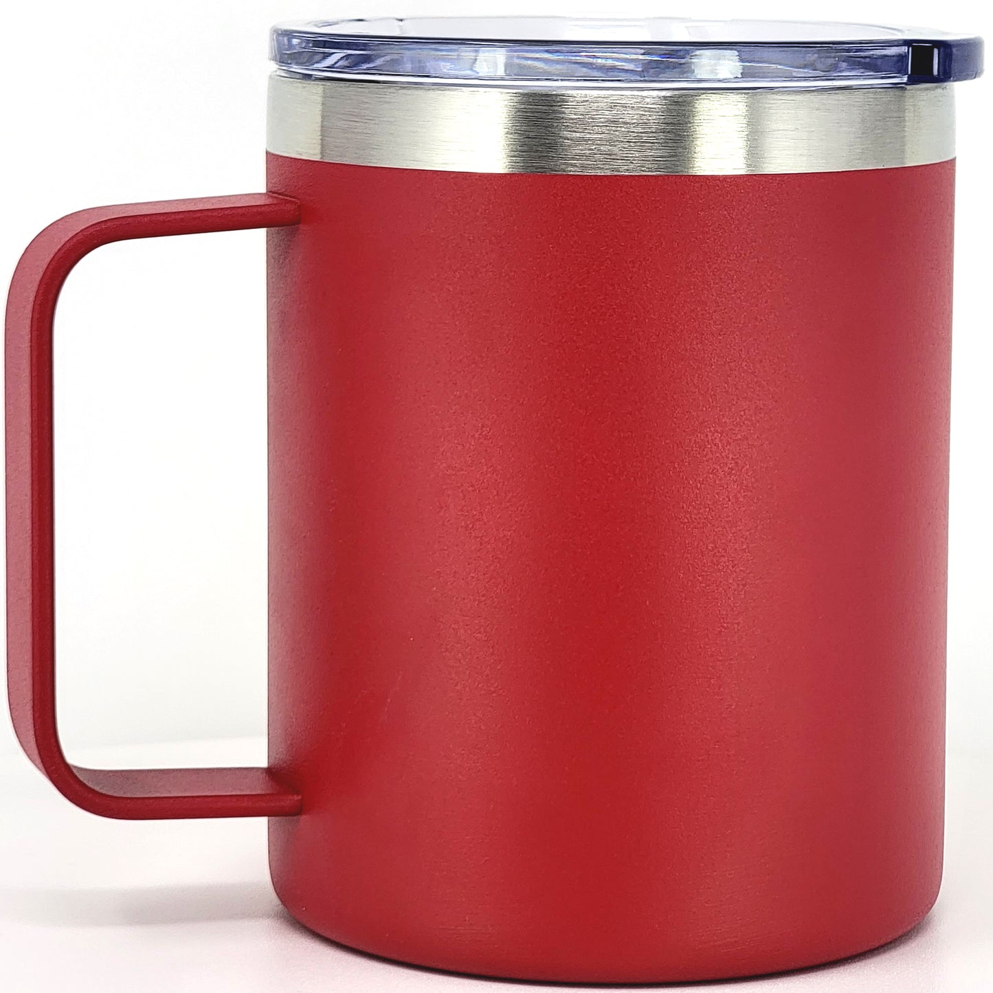 Stainless Steel 12 Oz Coffee Mug With Handle -Powder Coating 304 Stainless Steel-  and Slider Block Lid Double Wall Insulated