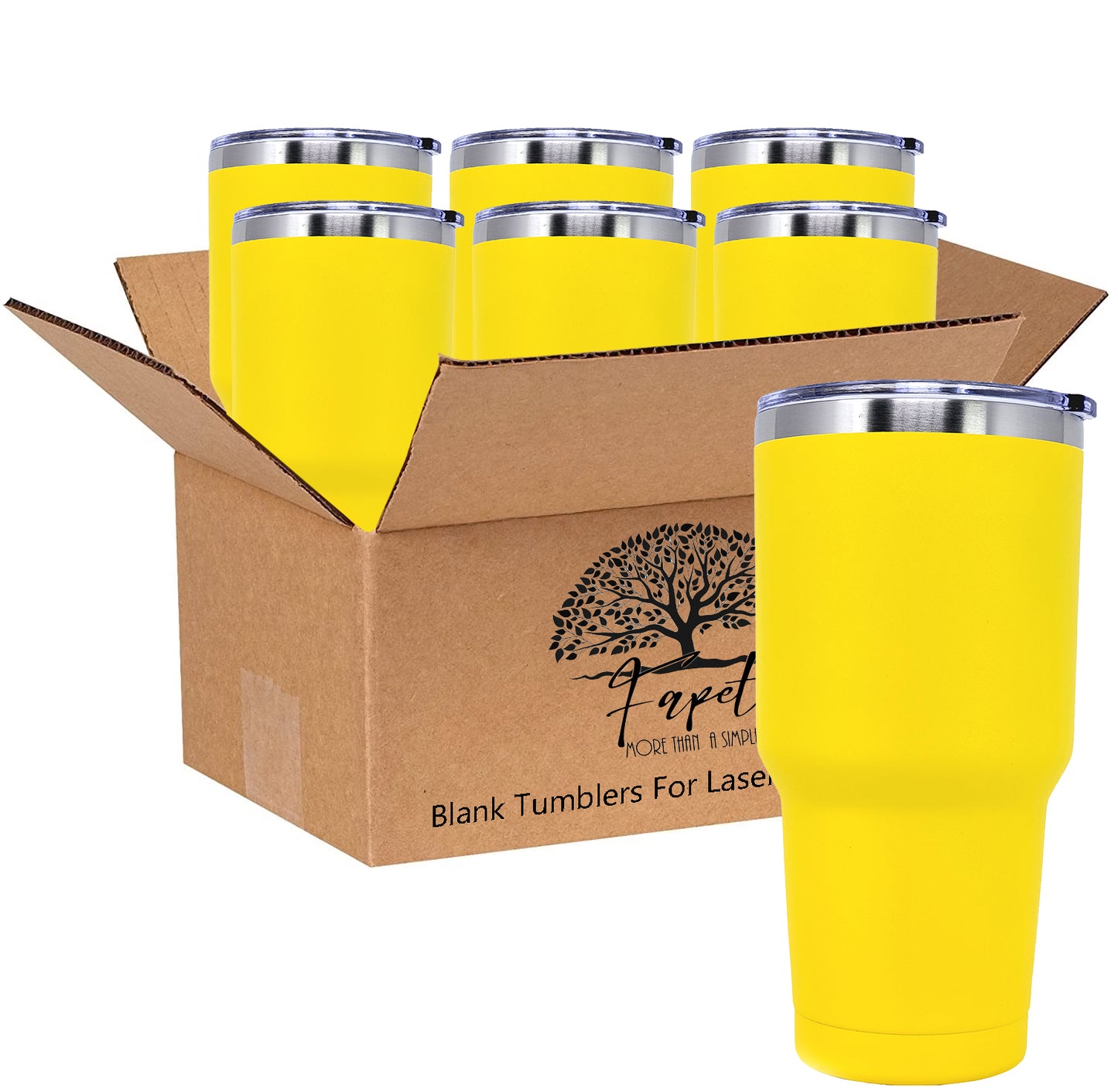 In BULK - Stainless Steel 30 Oz Tumbler With Slider Block Lid -Powder Coating- 304 Stainless Steel Double Wall Insulated (6 Pack)