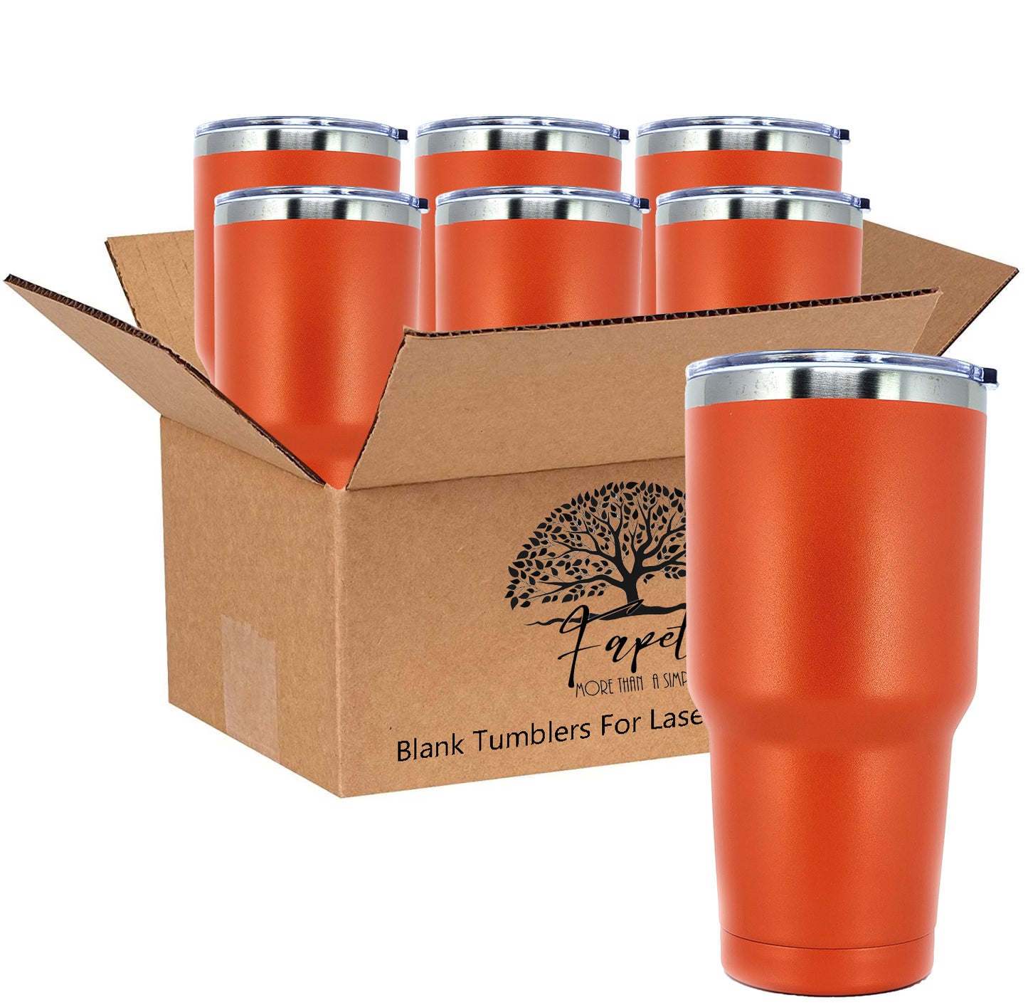 In BULK - Stainless Steel 30 Oz Tumbler With Slider Block Lid -Powder Coating- 304 Stainless Steel Double Wall Insulated (6 Pack)