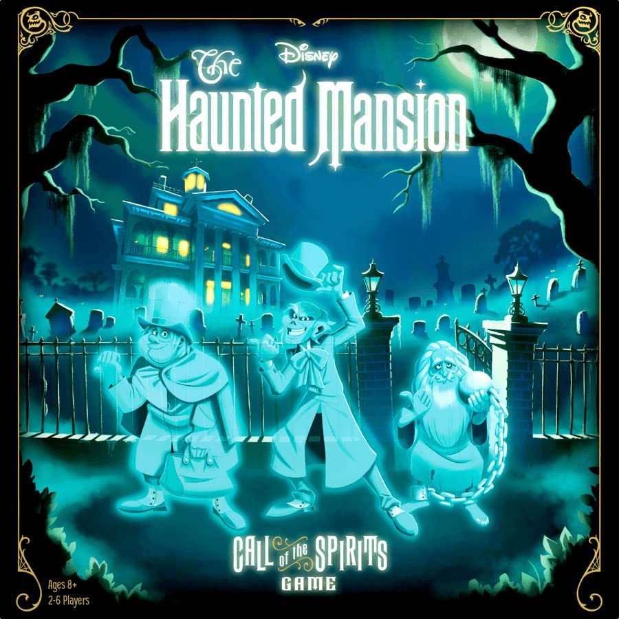 The Haunted Mansion –Call Of Spirits- Fantasy Board Game (Hitchhiking Ghosts included) Bundle With Random Color Drawstring Bag