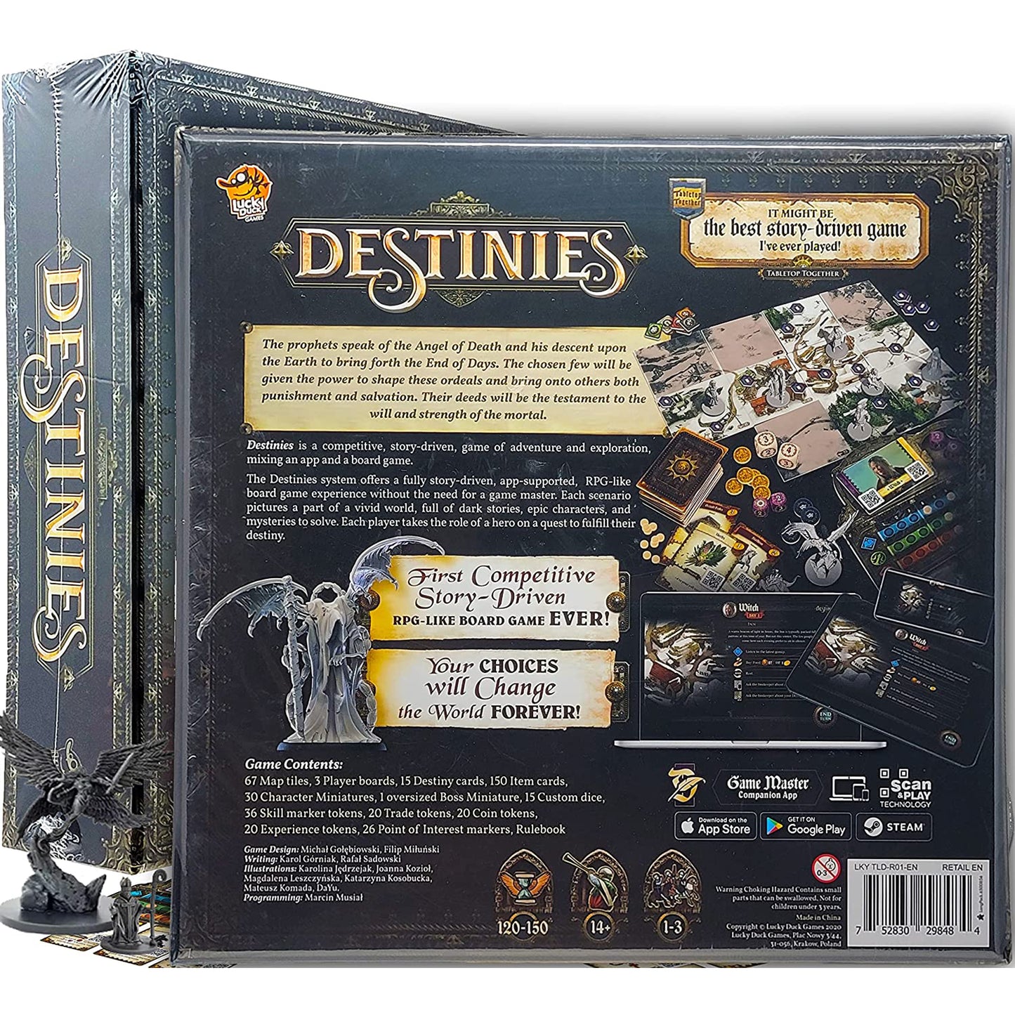 Medieval and Fantasy Board Game Destinies (Base/Core) and The Expansion: SEA of Sand Bundle with Random Color Drawstring Bag