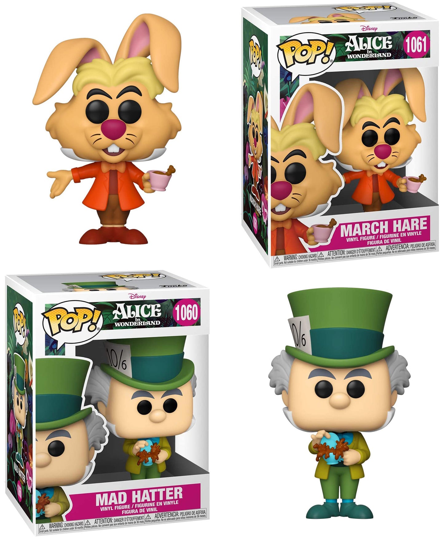 Set of Alice in Wonderland 70th Collectible Funko Pop! Vinyl Figure