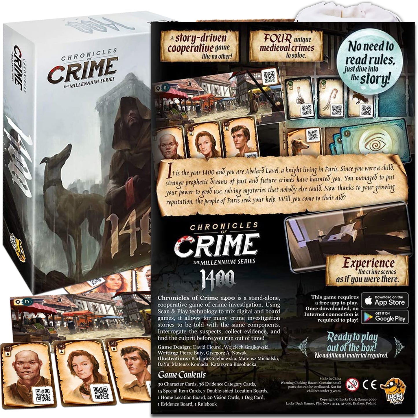 Great Set Of Chronicles Of Crime The Millennium Series 1400 And 1900 Board Games Bundle With Random Color Drawstring Bag