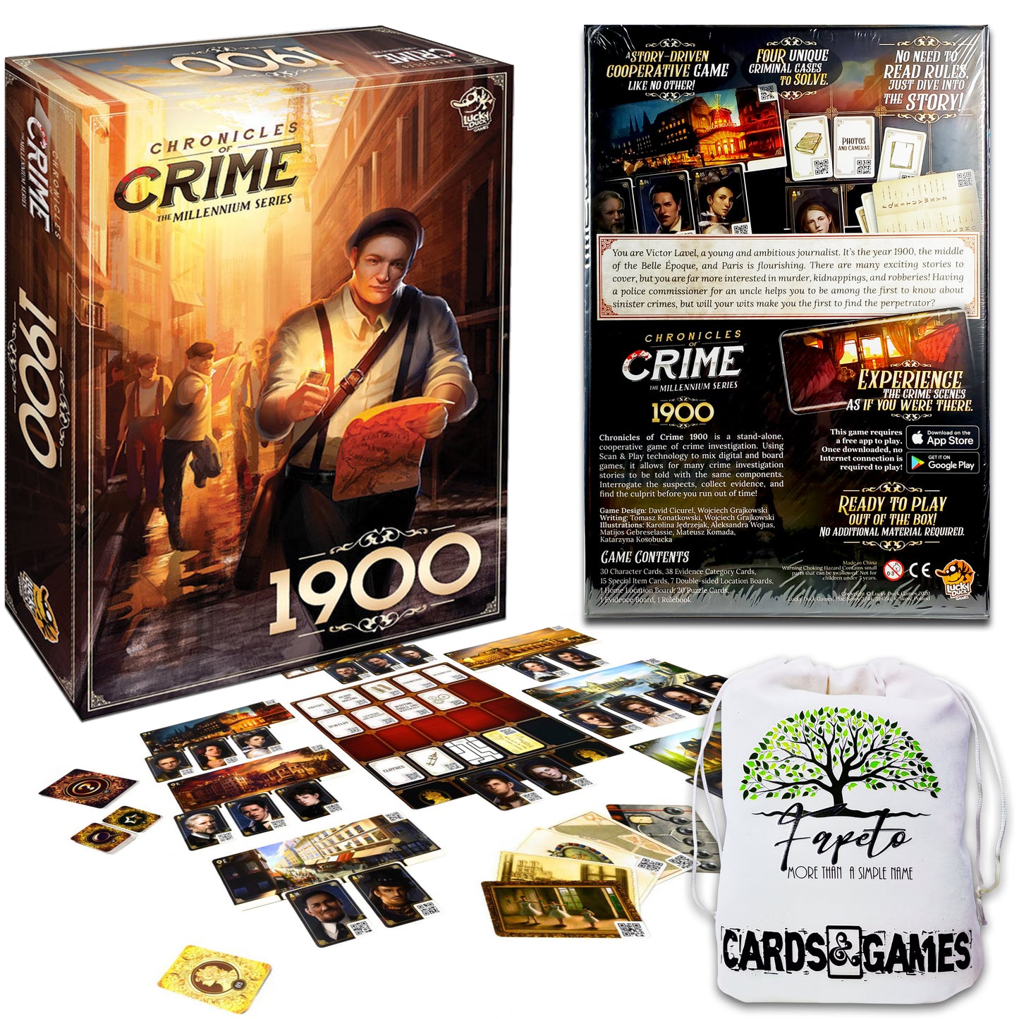 Great Set Of Chronicles Of Crime The Millennium Series 1400 And 1900 Board Games Bundle With Random Color Drawstring Bag