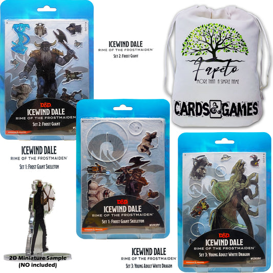 Huge Assortment of |IcewindDale - 2D Miniatures| COMPATIBLES With D& Dragons, RPG, Tabletop Games  Bundle with Fapeto More Than A Simple Name Drawstring Bag