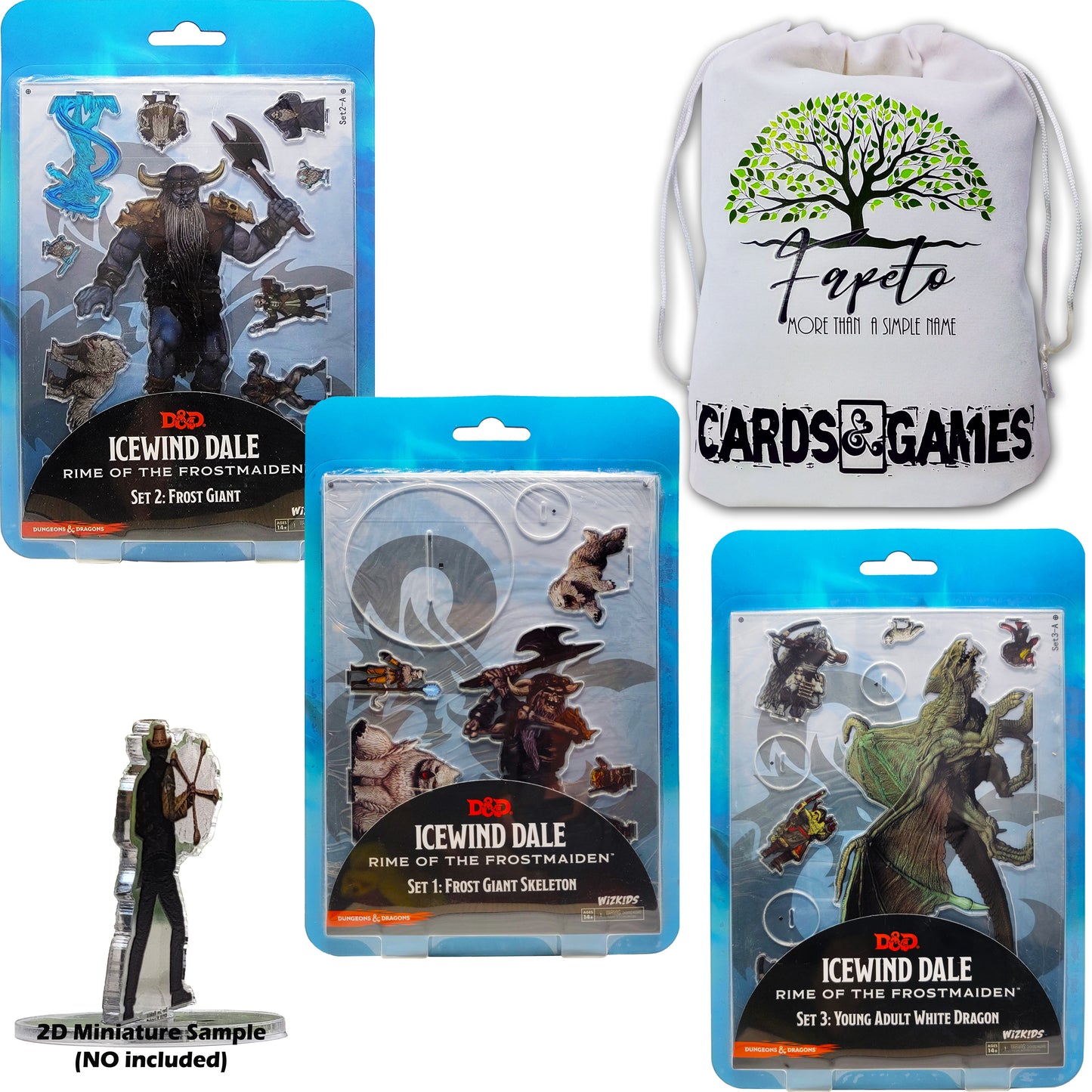 Huge Assortment of |IcewindDale - 2D Miniatures| COMPATIBLES With D& Dragons, RPG, Tabletop Games  Bundle with Fapeto More Than A Simple Name Drawstring Bag