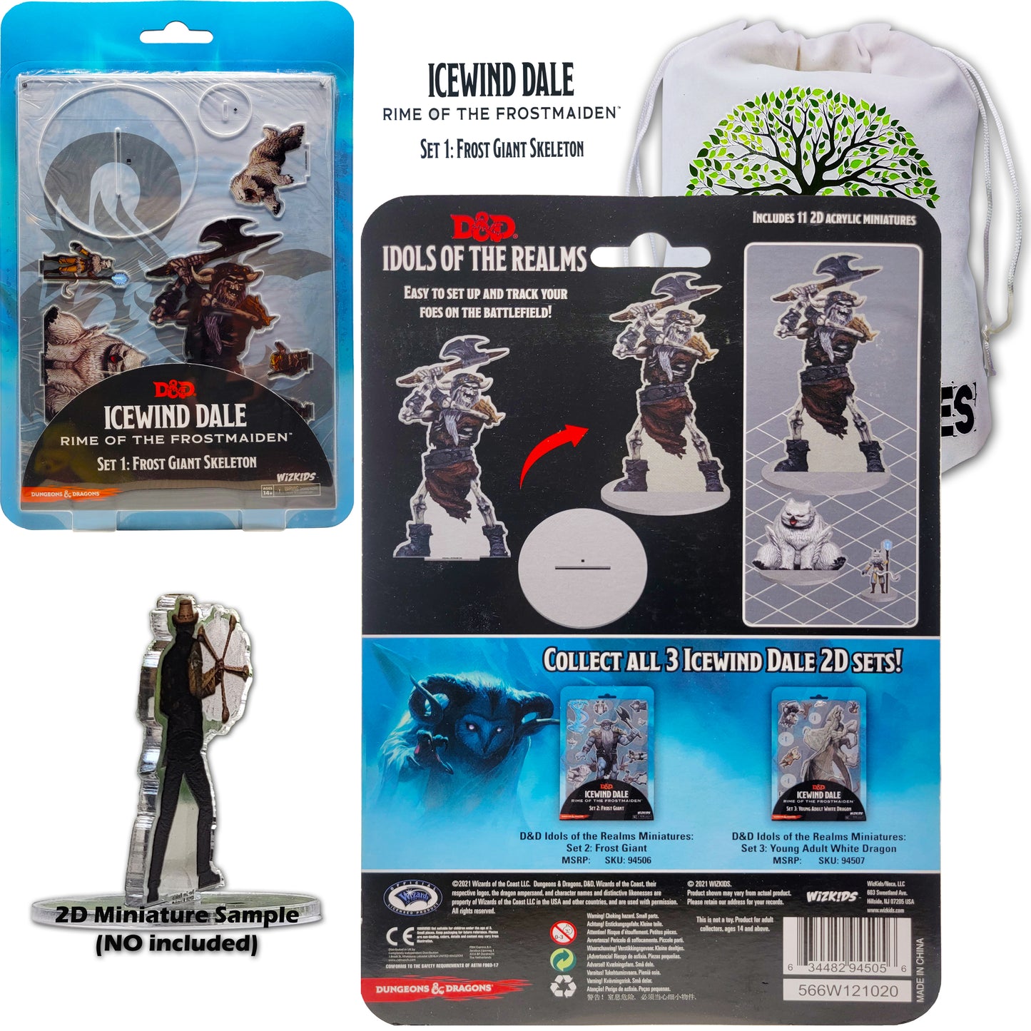 Huge Assortment of |IcewindDale - 2D Miniatures| COMPATIBLES With D& Dragons, RPG, Tabletop Games  Bundle with Fapeto More Than A Simple Name Drawstring Bag