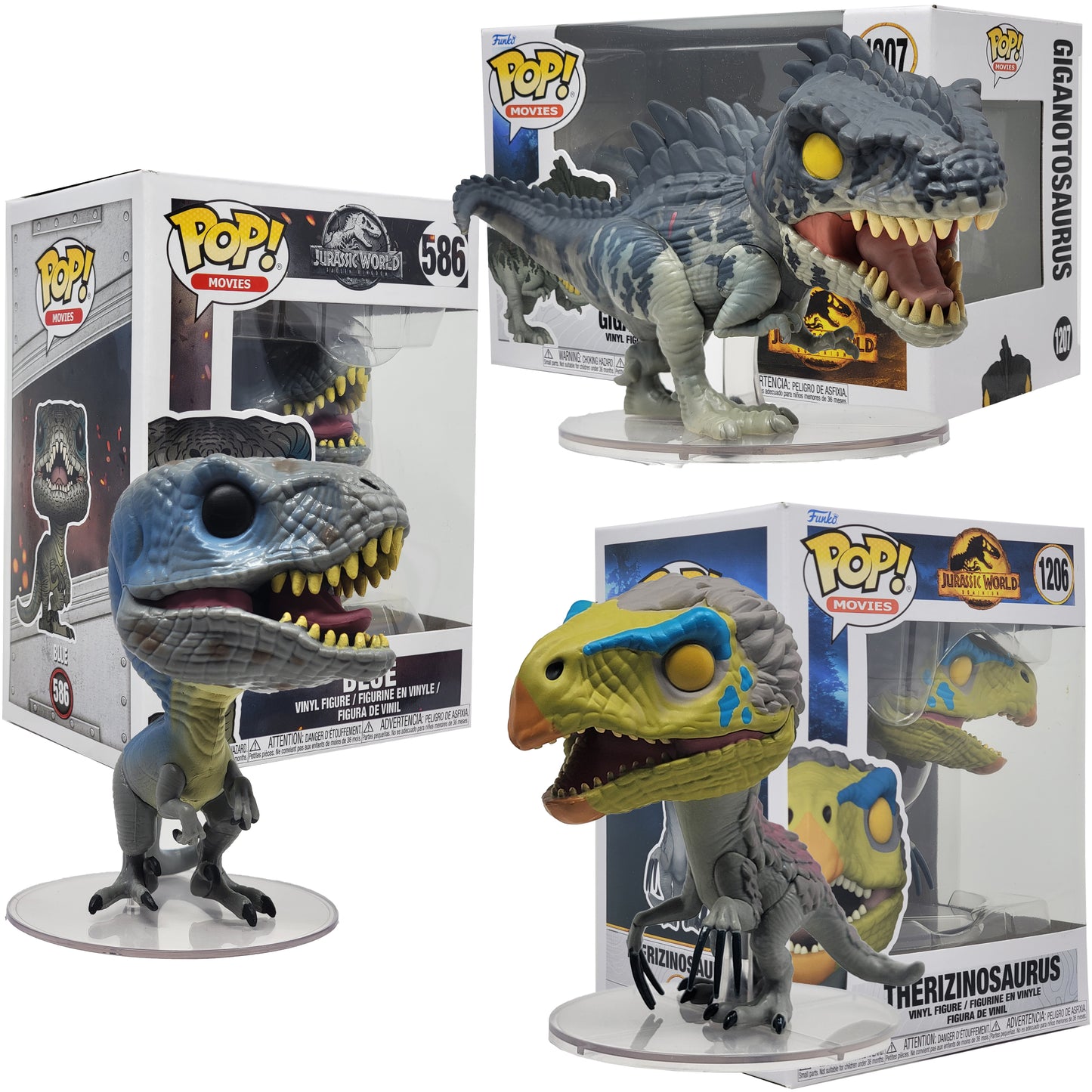 Set of Jurassic World Collectible Funko Pop! Vinyl Figure