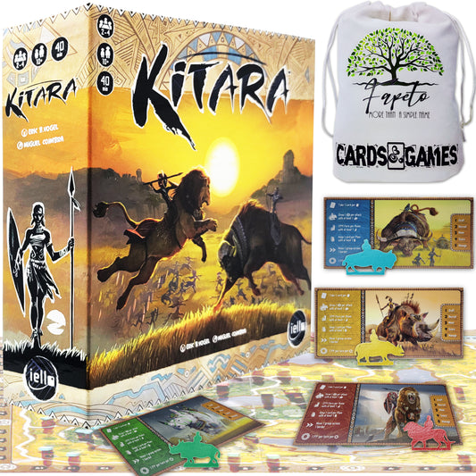 Reunify The Empire of | Kitara | Board Game Bundle with Random Color Drawstring Bag Plus COMPATIBLES heroes Set