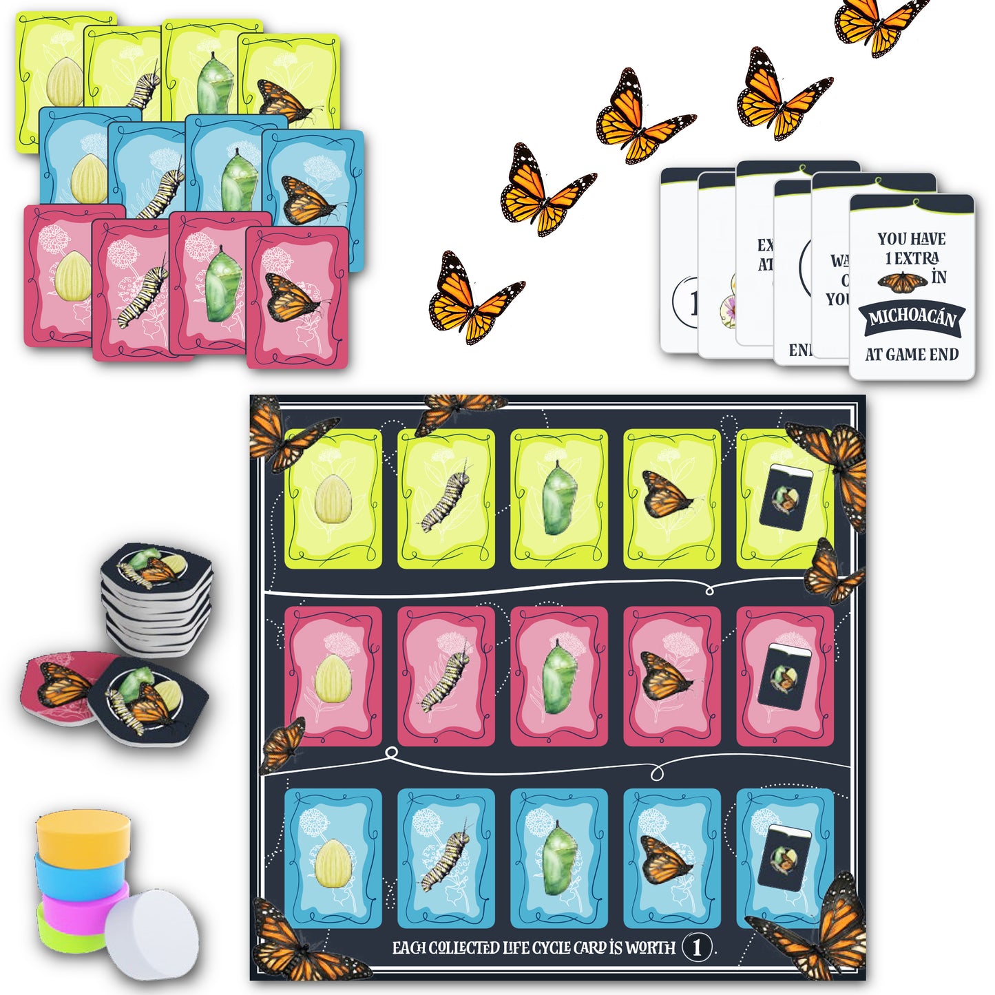 Butterfly - Mariposas - Board Game Bundle With Random Drawstring color Bag